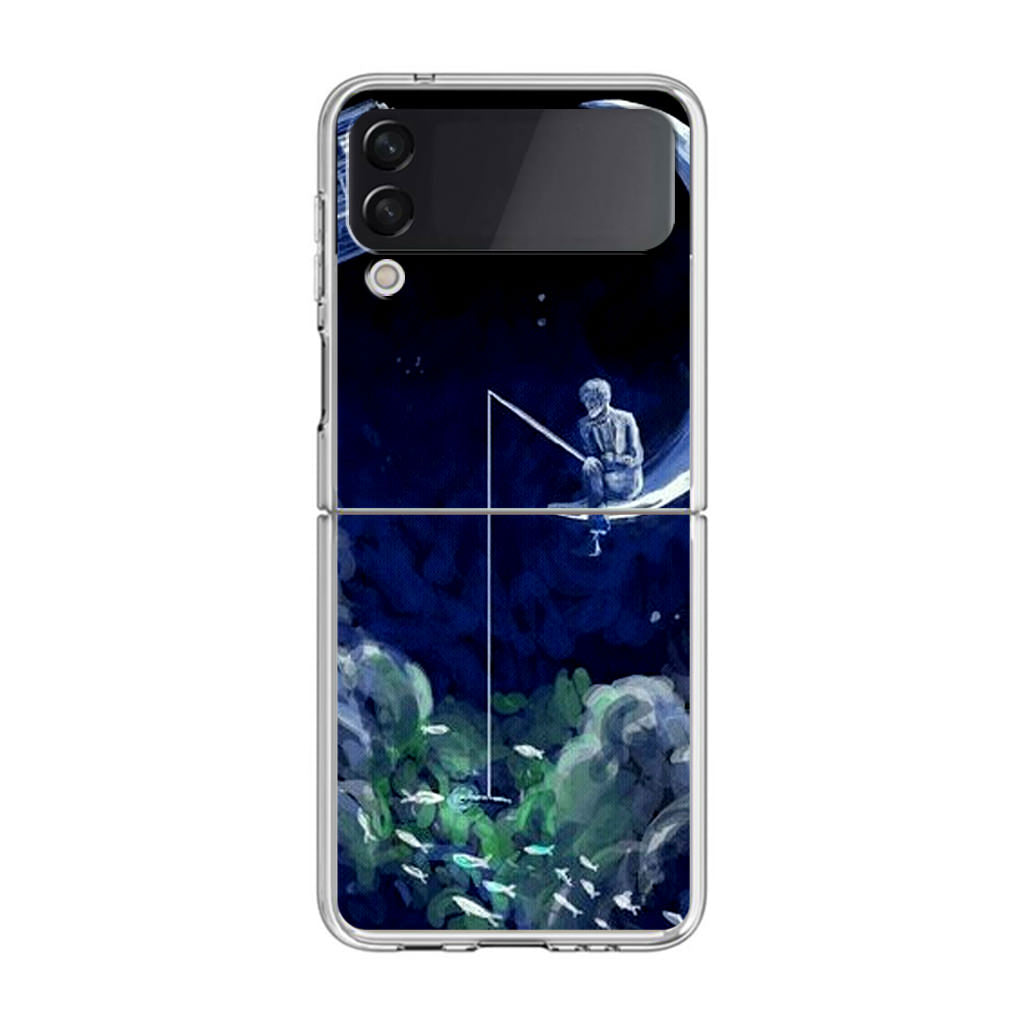 Tardis Walking To The Moon Samsung Galaxy Z Flip 3 Case