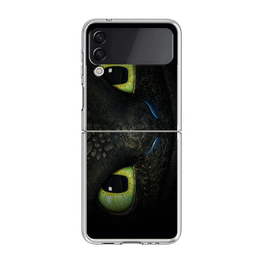 Toothless Dragon Eyes Close Up Samsung Galaxy Z Flip 3 Case