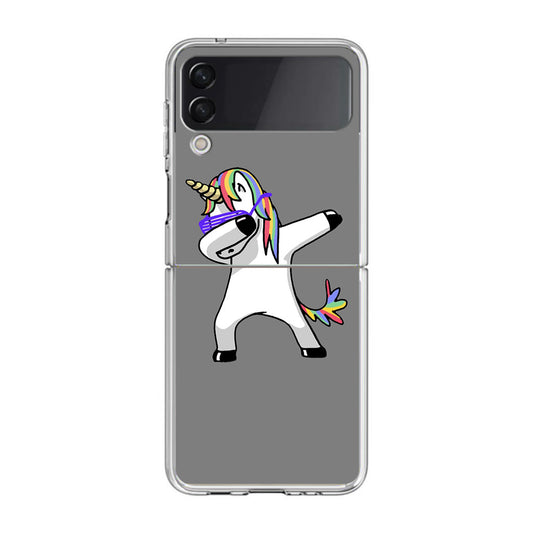 Unicorn Dabbing Grey Samsung Galaxy Z Flip 3 Case