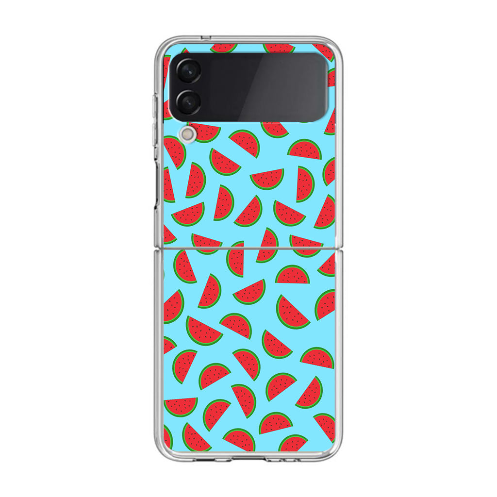 Watermelon Fruit Pattern Blue Samsung Galaxy Z Flip 3 Case