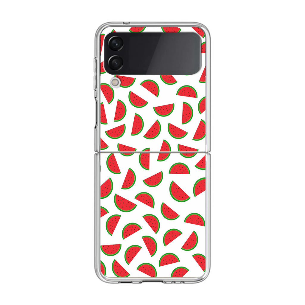 Watermelon Fruit Pattern White Samsung Galaxy Z Flip 3 Case