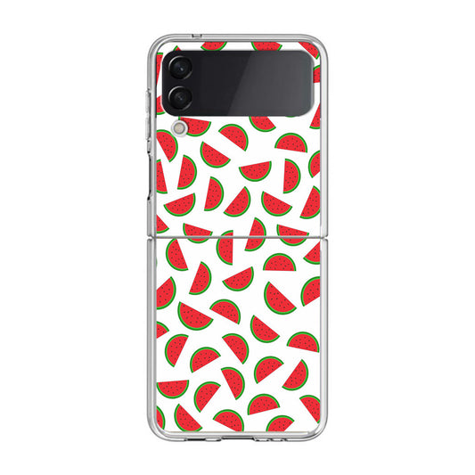 Watermelon Fruit Pattern White Samsung Galaxy Z Flip 3 Case