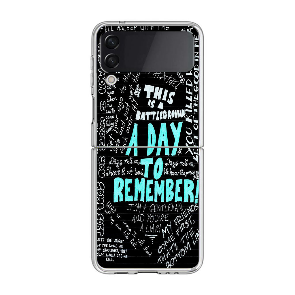 A Day To Remember Quote Samsung Galaxy Z Flip 4 Case