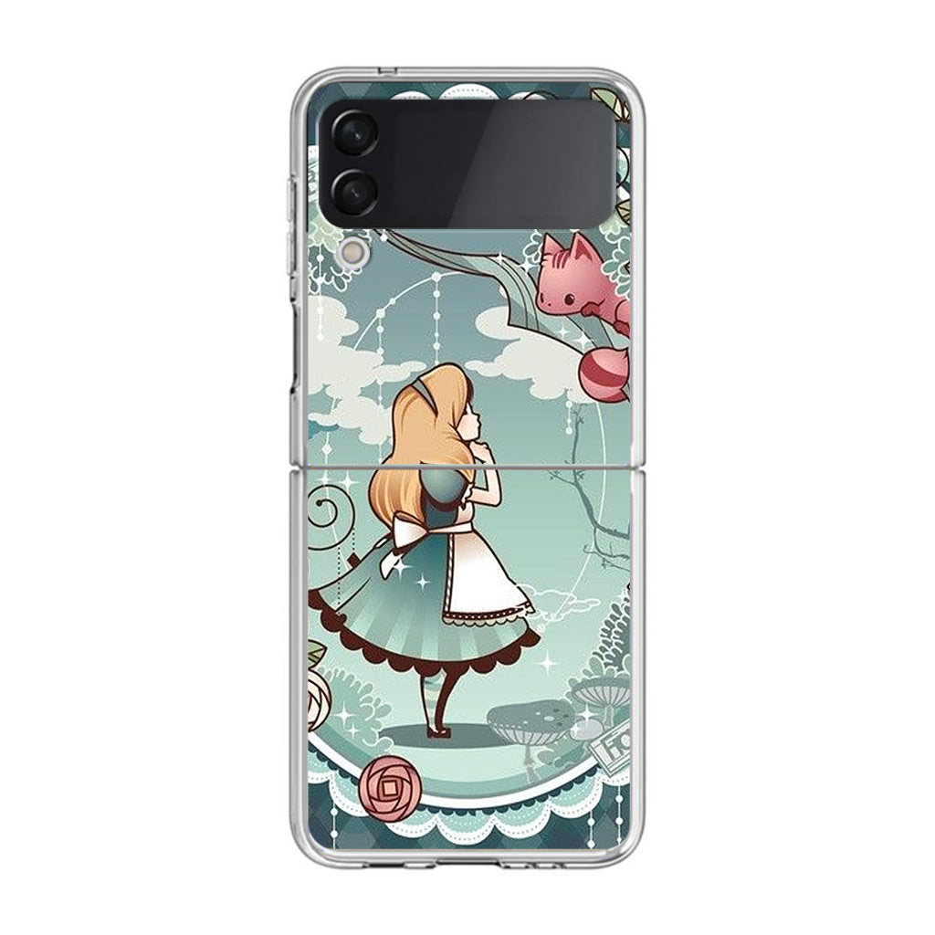 Alice And Cheshire Cat Poster Samsung Galaxy Z Flip 3 Case