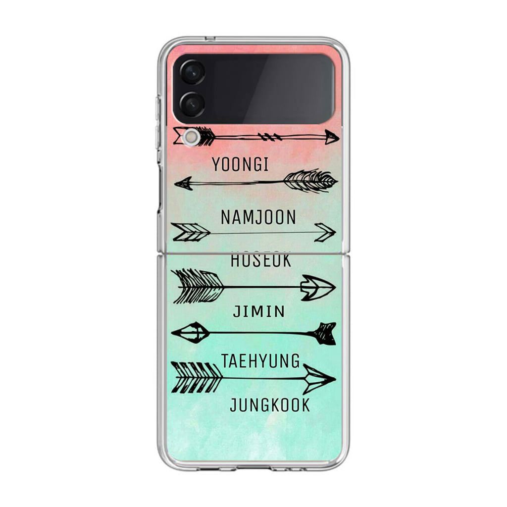 BTS Members Name Samsung Galaxy Z Flip 3 Case