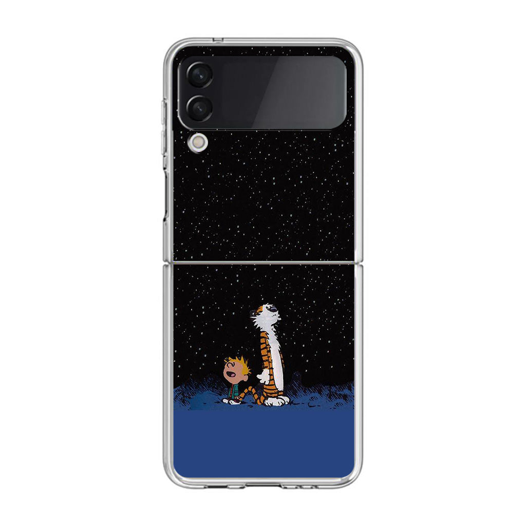 Calvin and Hobbes Space Samsung Galaxy Z Flip 3 Case