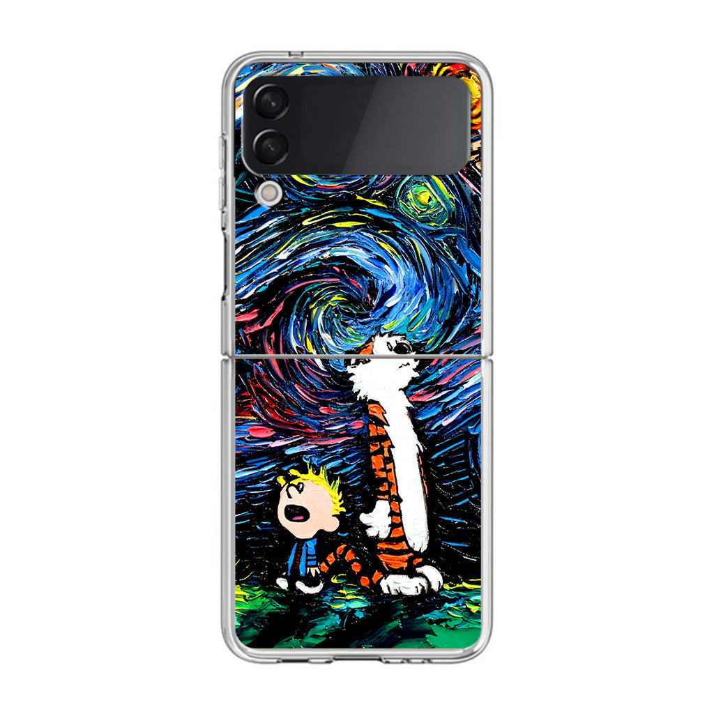 Calvin Art At Starry Night Samsung Galaxy Z Flip 3 Case