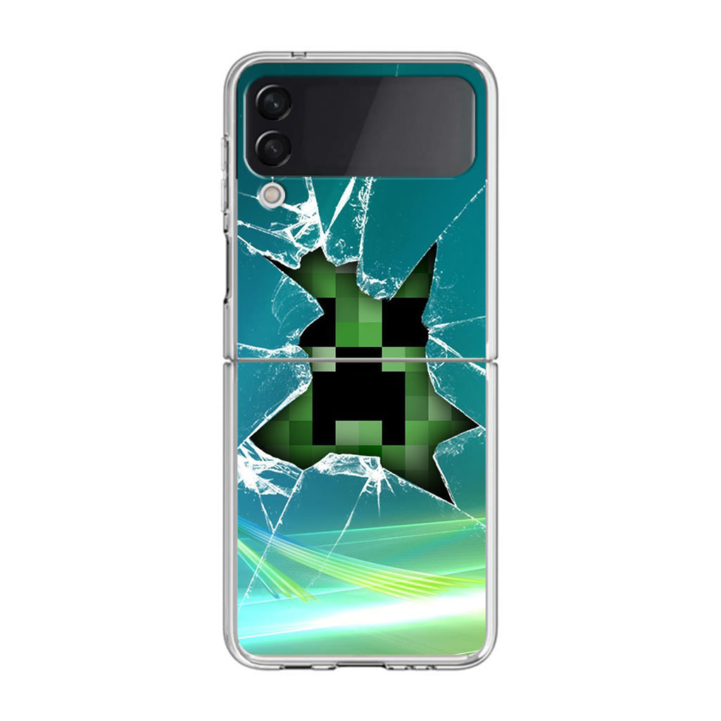 Creeper Glass Broken Green Samsung Galaxy Z Flip 3 Case