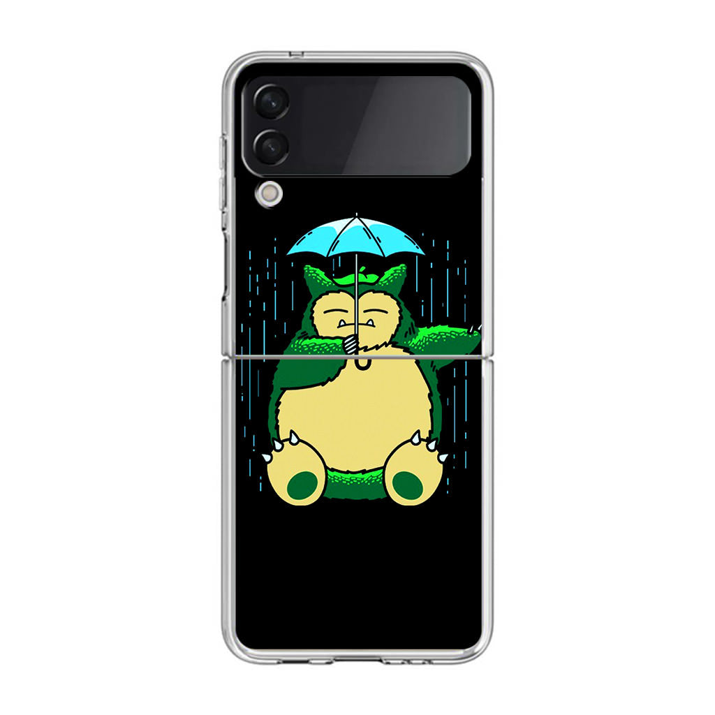 Cute Snorlax Umbrella Samsung Galaxy Z Flip 3 Case