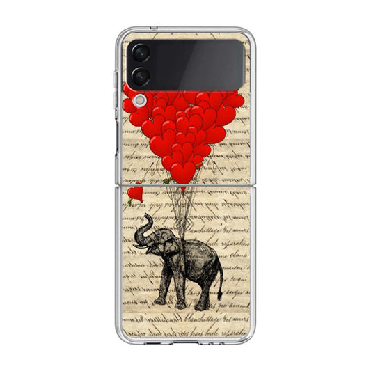 Elephant And Heart Samsung Galaxy Z Flip 3 Case