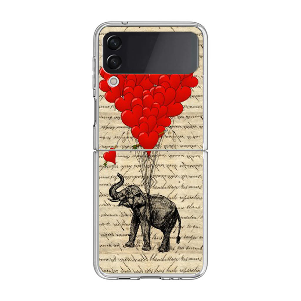 Elephant And Heart Samsung Galaxy Z Flip 4 Case