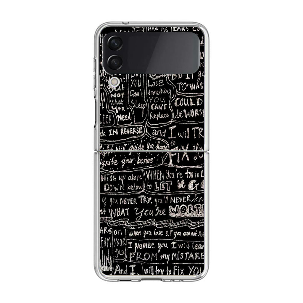 Fix You Lyrics Samsung Galaxy Z Flip 3 Case