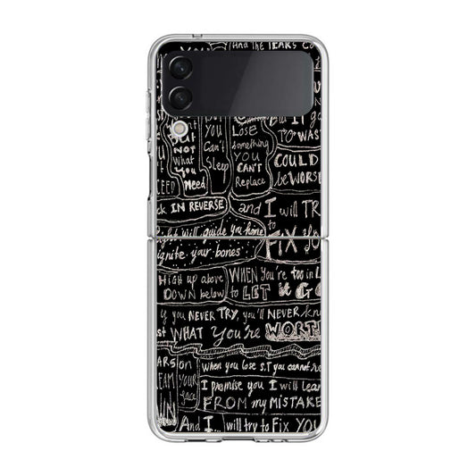 Fix You Lyrics Samsung Galaxy Z Flip 3 Case