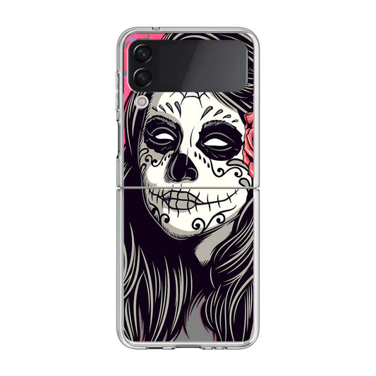 Girl Skull Flower Samsung Galaxy Z Flip 3 Case