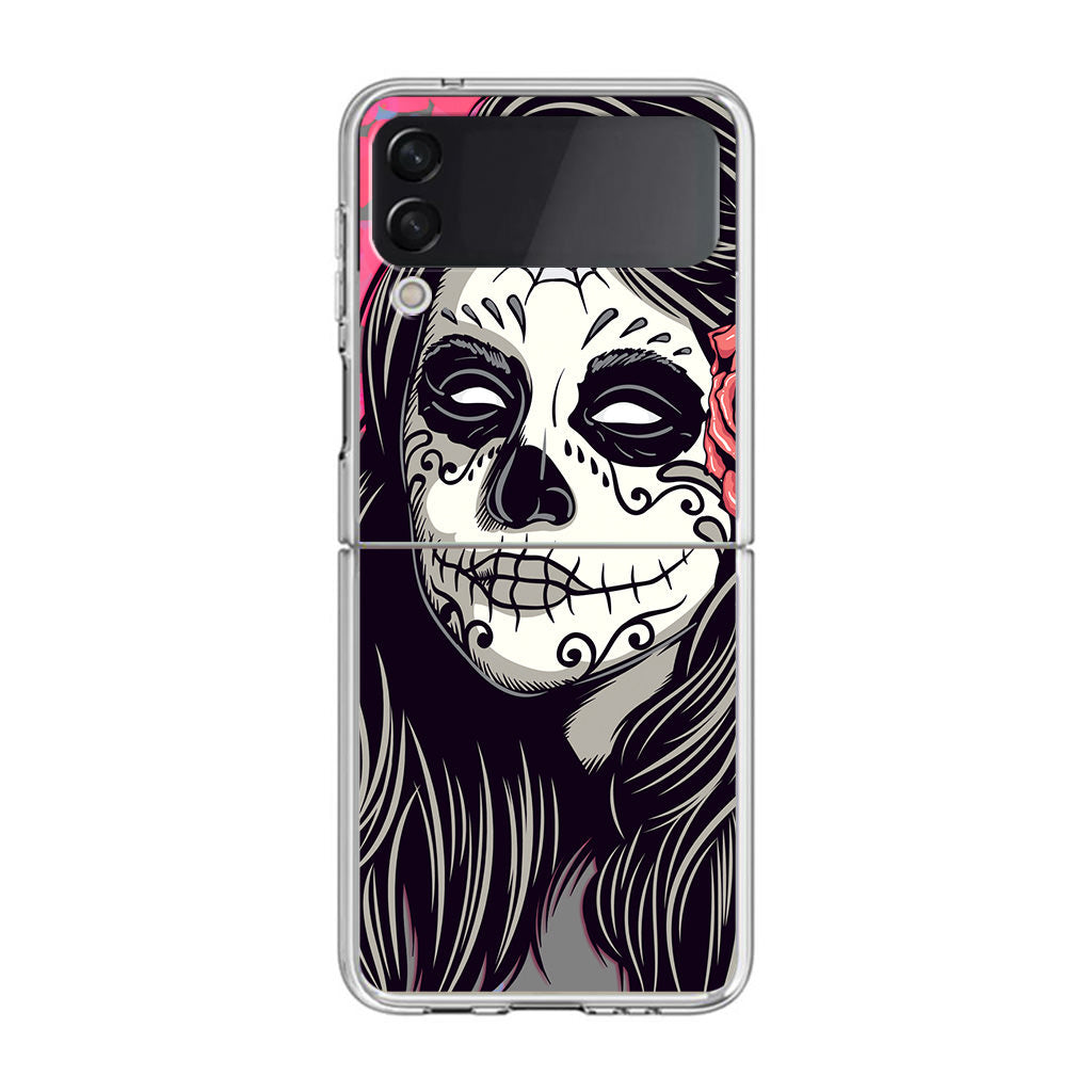 Girl Skull Flower Samsung Galaxy Z Flip 4 Case