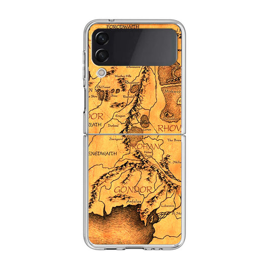 Middle Earth Map Hobbit Samsung Galaxy Z Flip 3 Case