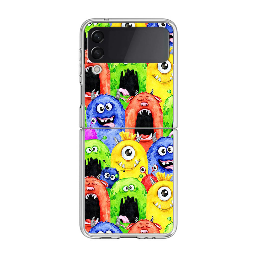 Monster Watercolor Art Samsung Galaxy Z Flip 3 Case