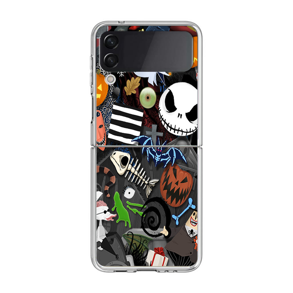 Nightmare Before Chrismast Collage Samsung Galaxy Z Flip 3 Case