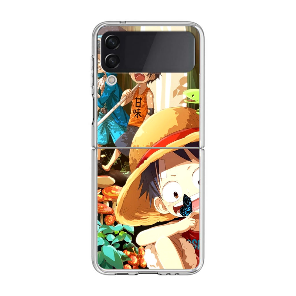 One Piece Little Sabo Ace Luffy Cute Samsung Galaxy Z Flip 3 Case