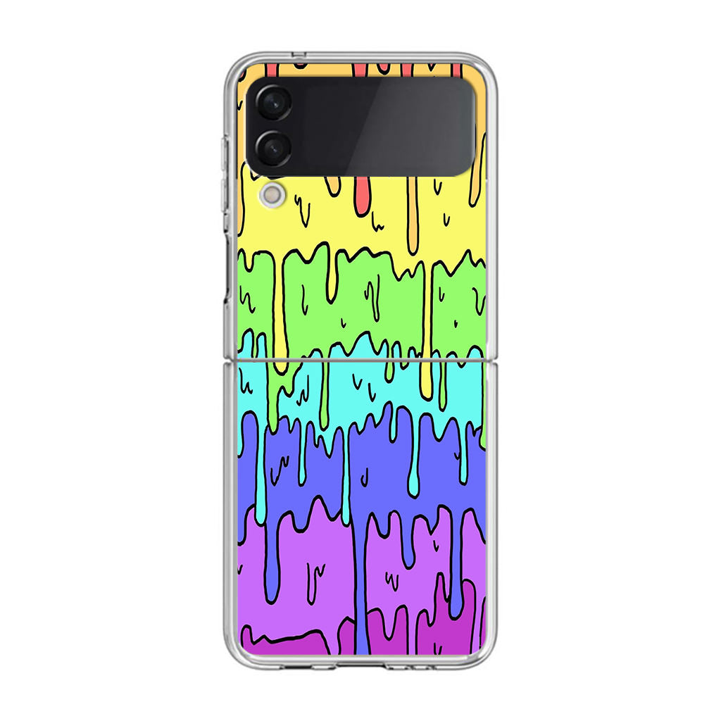 Pastel Kawaii Melting Rainbow Samsung Galaxy Z Flip 3 Case