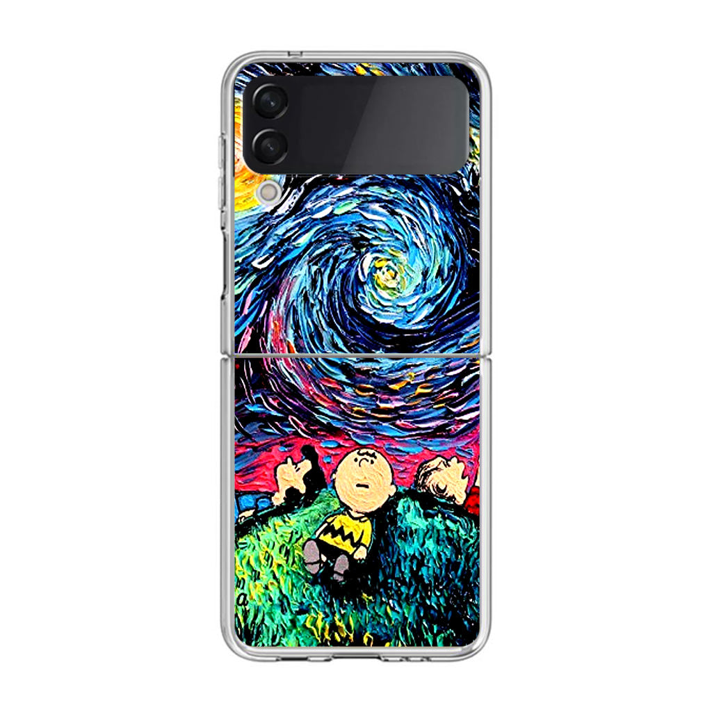 Peanuts At Starry Night Samsung Galaxy Z Flip 3 Case