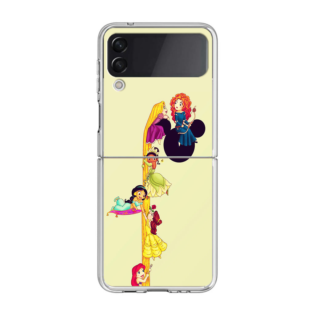 Princesses Climbing Rapunzel's Hair Samsung Galaxy Z Flip 3 Case