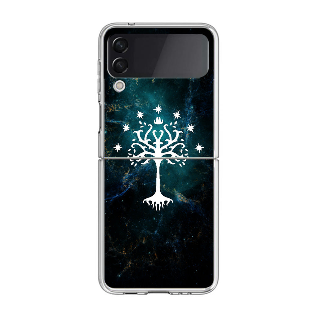 White Tree Of Gondor In Space Nebula Samsung Galaxy Z Flip 4 Case