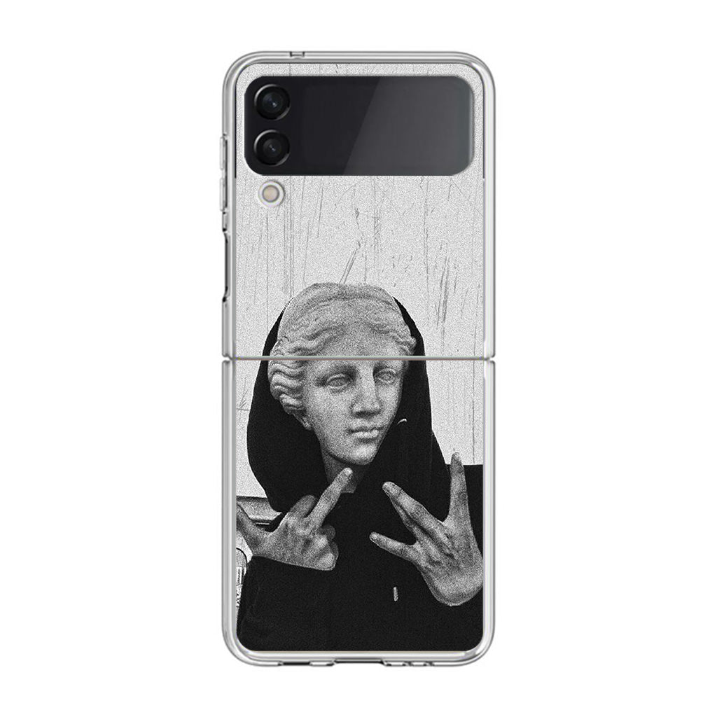 Greek Statue Wearing Hoodie Samsung Galaxy Z Flip 3 Case