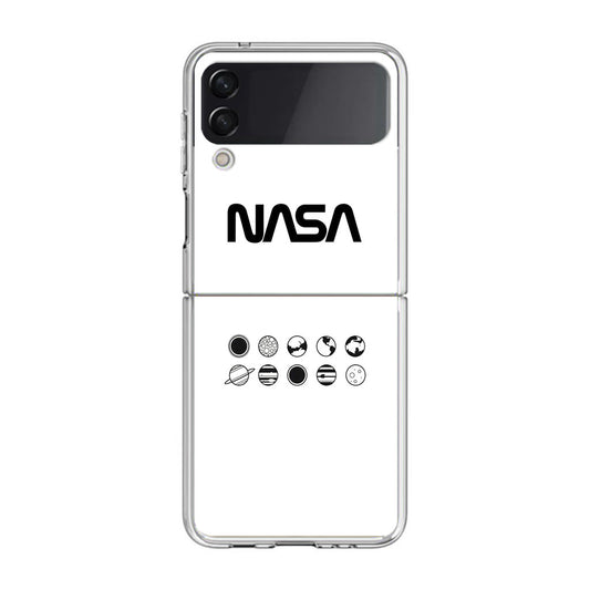 NASA Minimalist White Samsung Galaxy Z Flip 3 Case