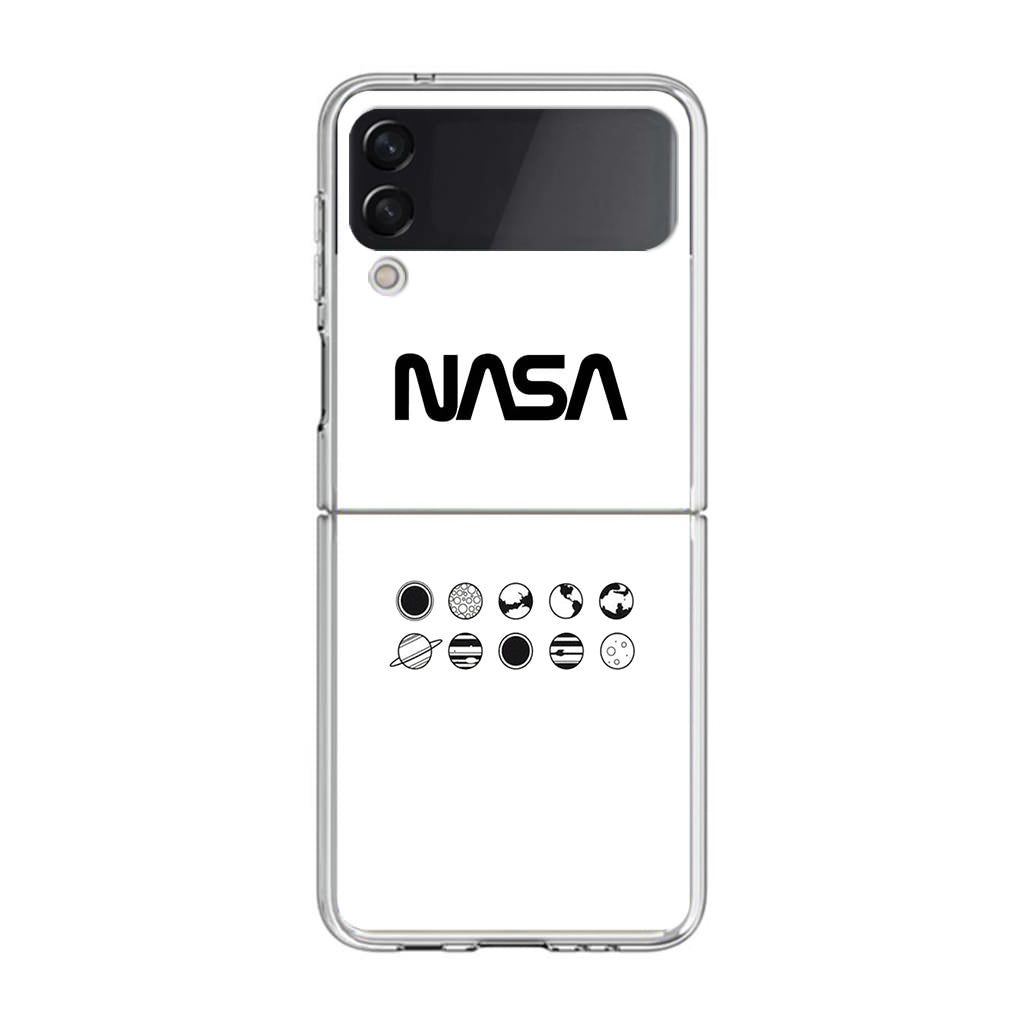 NASA Minimalist White Samsung Galaxy Z Flip 4 Case