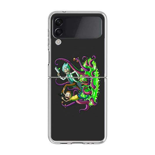 Rick And Morty Pass Through The Portal Samsung Galaxy Z Flip 3 Case