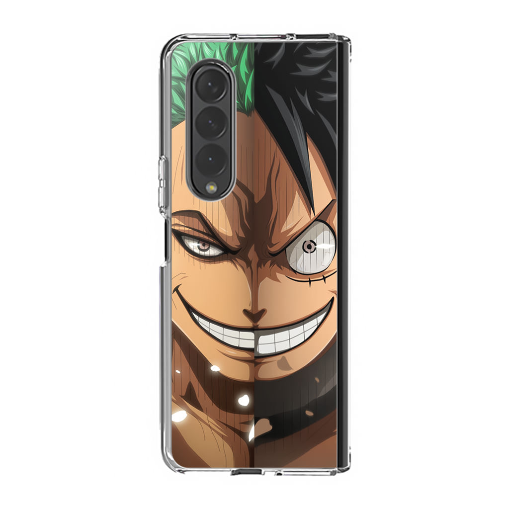 Luffy And Zoro Half Smile Samsung Galaxy Z Fold 3 Case