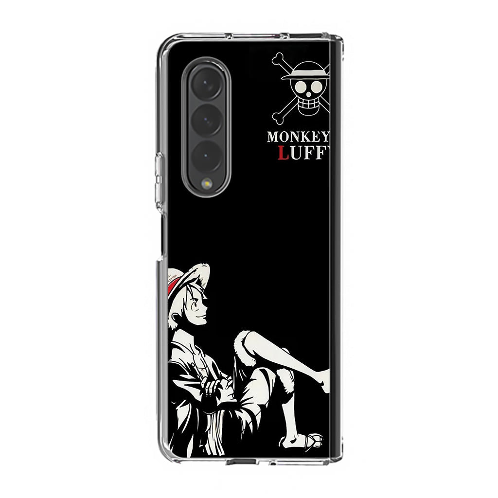 Monkey D Luffy Black And White Samsung Galaxy Z Fold 3 Case