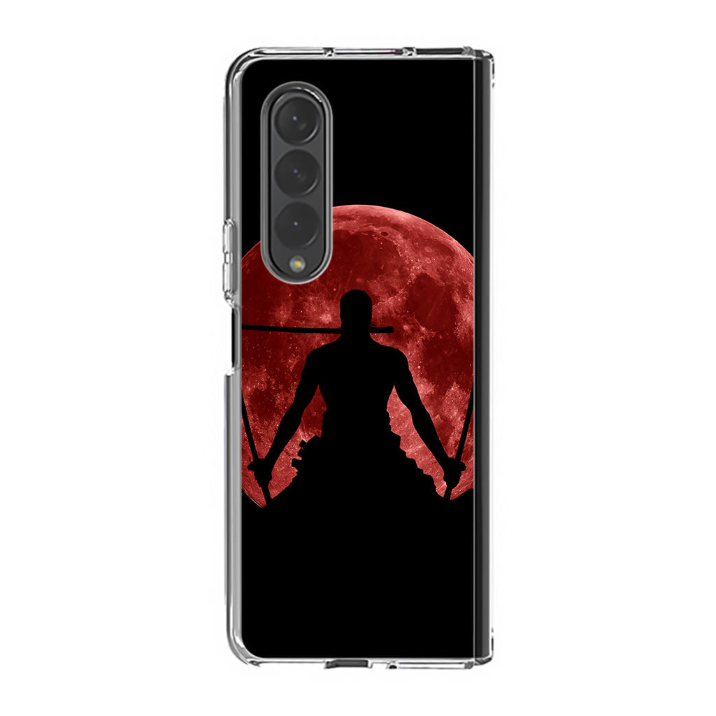 Silhouette Of Zoro In Santoryu Mode Samsung Galaxy Z Fold 3 Case