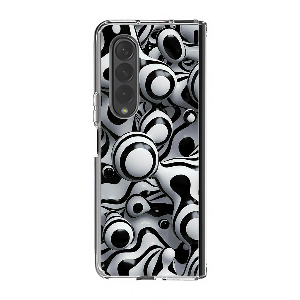 Abstract Art Black White Samsung Galaxy Z Fold 4 Case