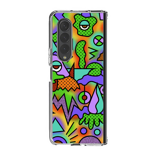 Abstract Colorful Doodle Art Samsung Galaxy Z Fold 4 Case
