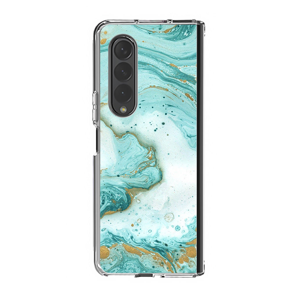 Azure Water Glitter Samsung Galaxy Z Fold 3 Case