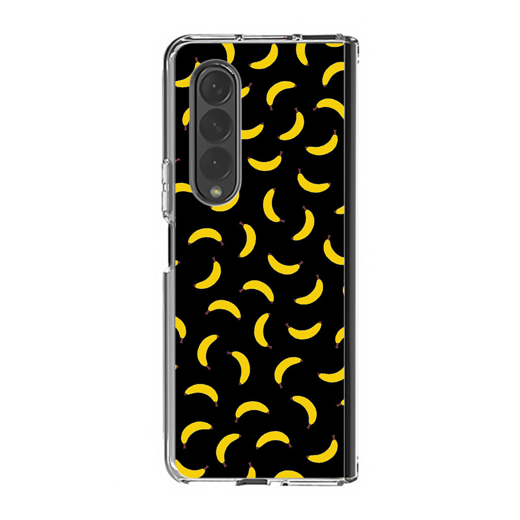 Bananas Fruit Pattern Black Samsung Galaxy Z Fold 3 Case