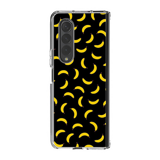 Bananas Fruit Pattern Black Samsung Galaxy Z Fold 3 Case