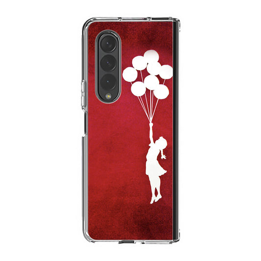 Banksy Girl With Balloons Red Samsung Galaxy Z Fold 3 Case