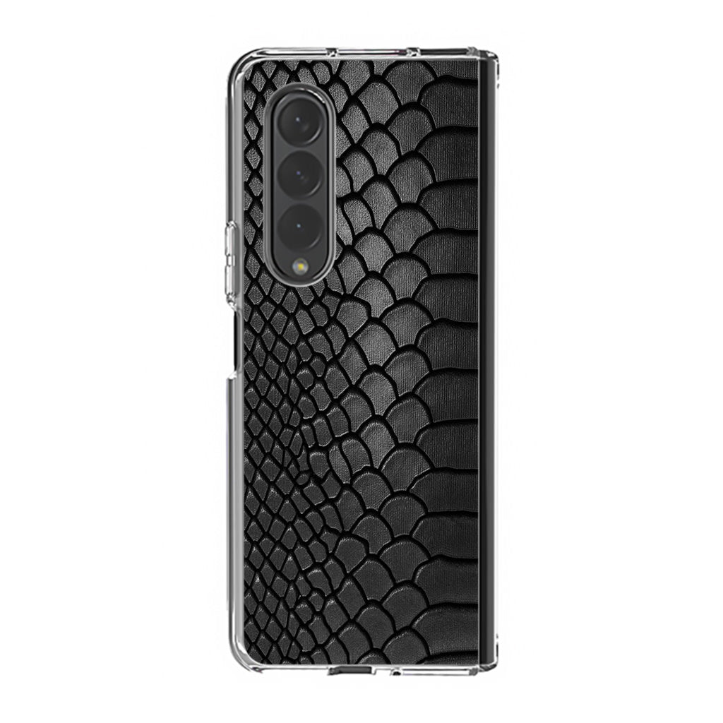 Black Snake Skin Texture Samsung Galaxy Z Fold 3 Case