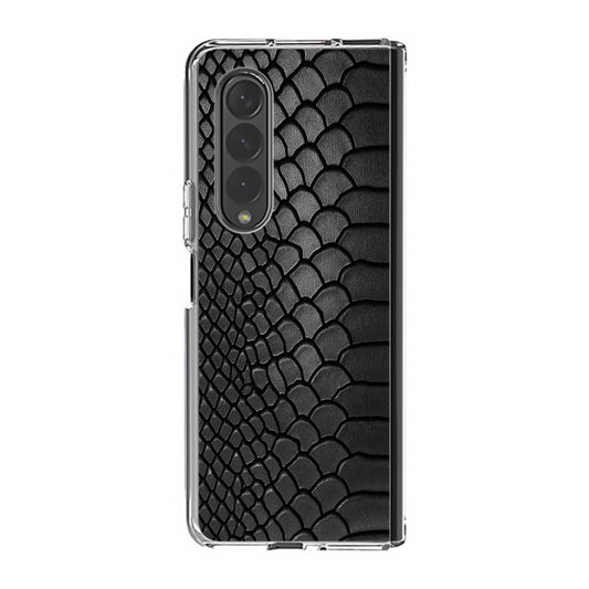 Black Snake Skin Texture Samsung Galaxy Z Fold 4 Case