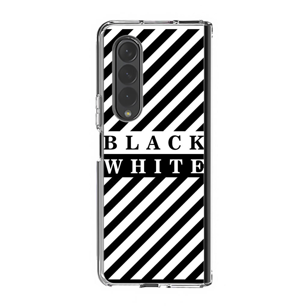 Black White Stripes Samsung Galaxy Z Fold 3 Case