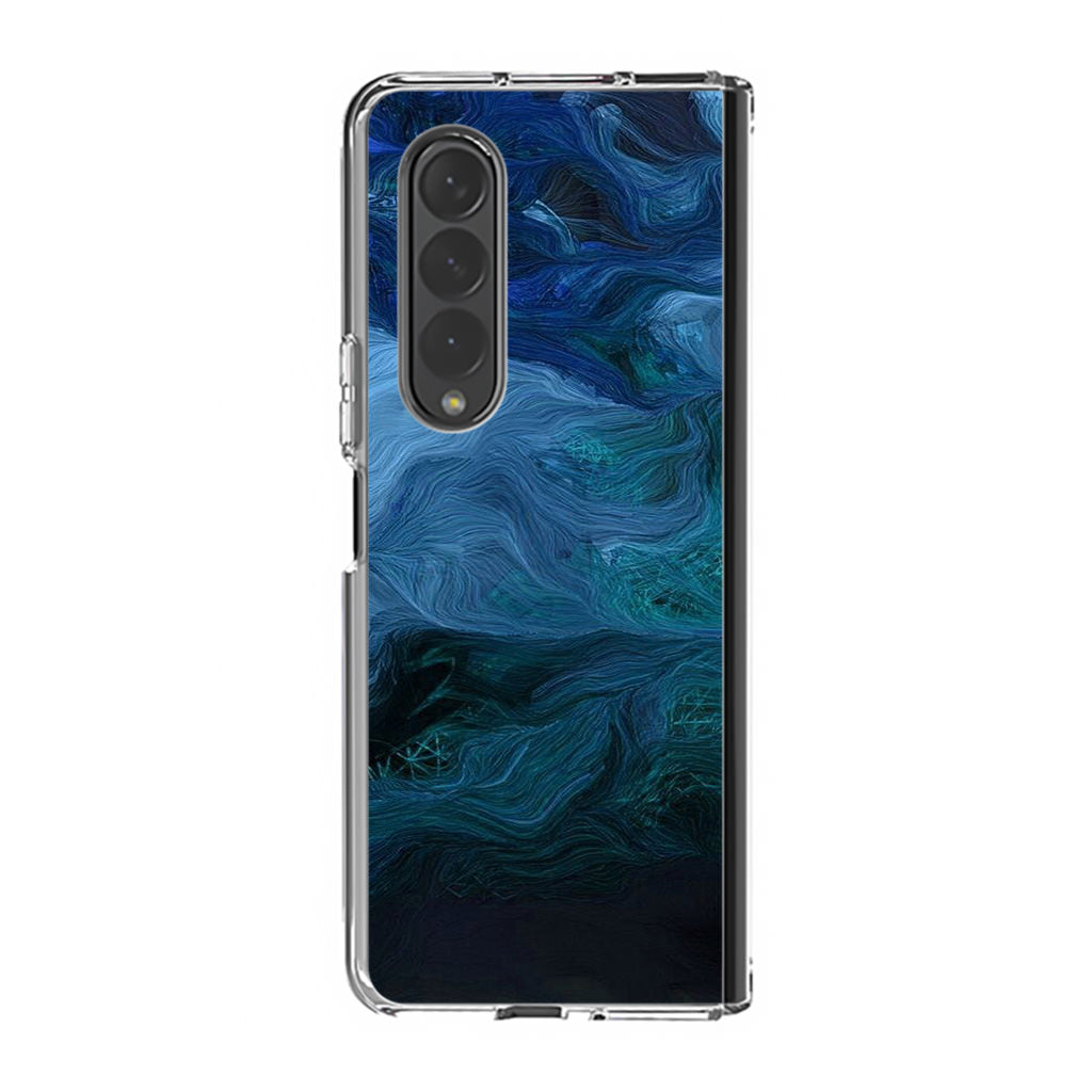 Blue Abstract Art Samsung Galaxy Z Fold 3 Case