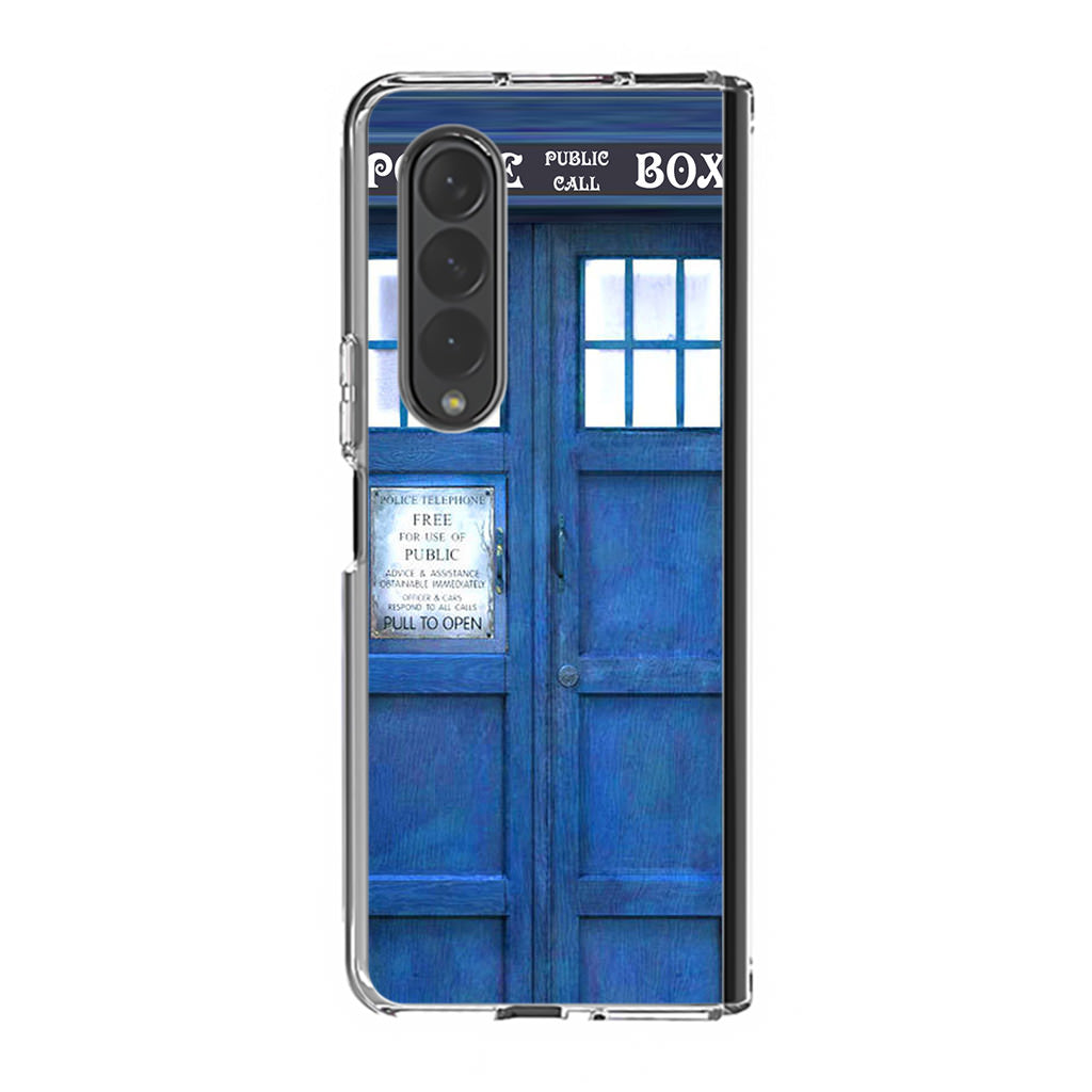 Blue Police Call Box Samsung Galaxy Z Fold 3 Case