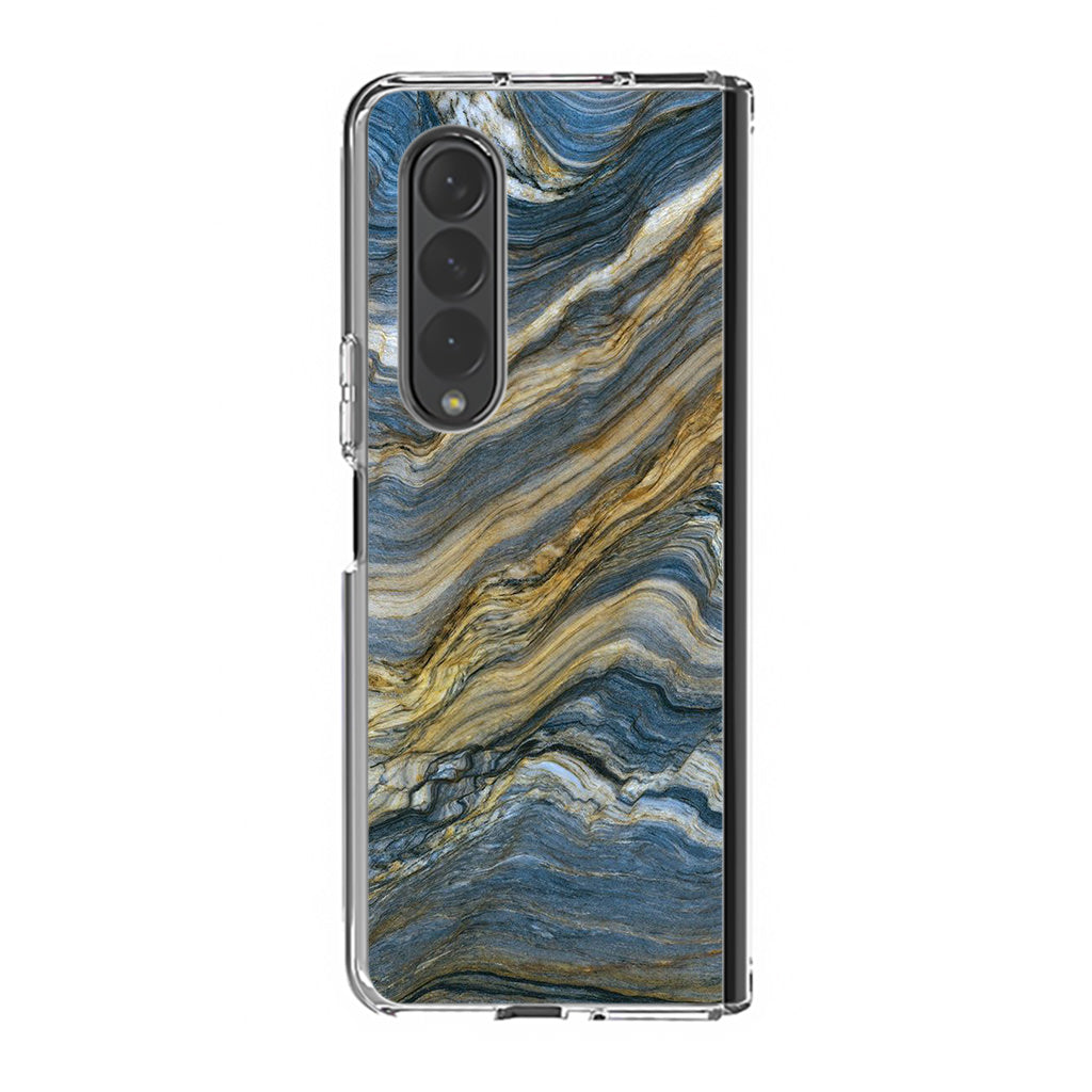 Blue Wave Marble Samsung Galaxy Z Fold 3 Case