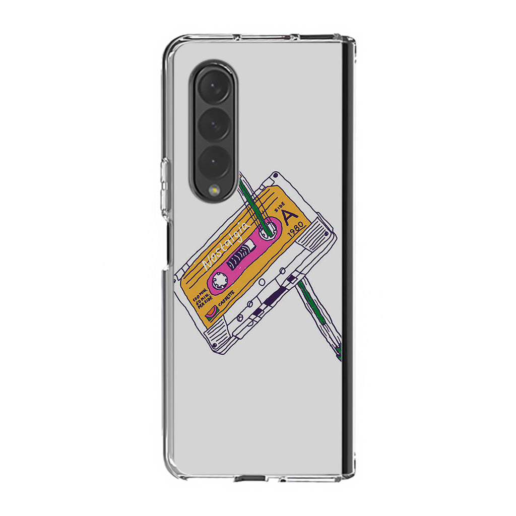 Cassete Tape Old Samsung Galaxy Z Fold 3 Case