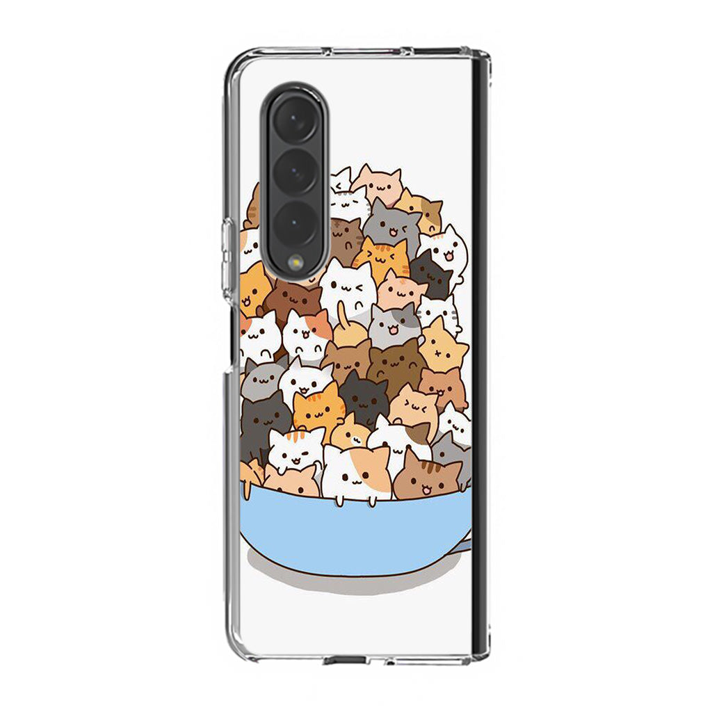 Cats on A Bowl Samsung Galaxy Z Fold 3 Case