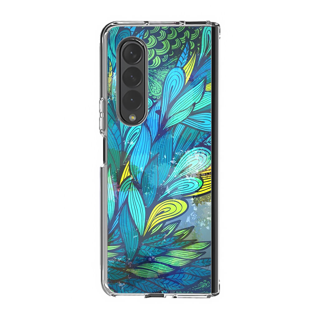 Colorful Art in Blue Samsung Galaxy Z Fold 3 Case