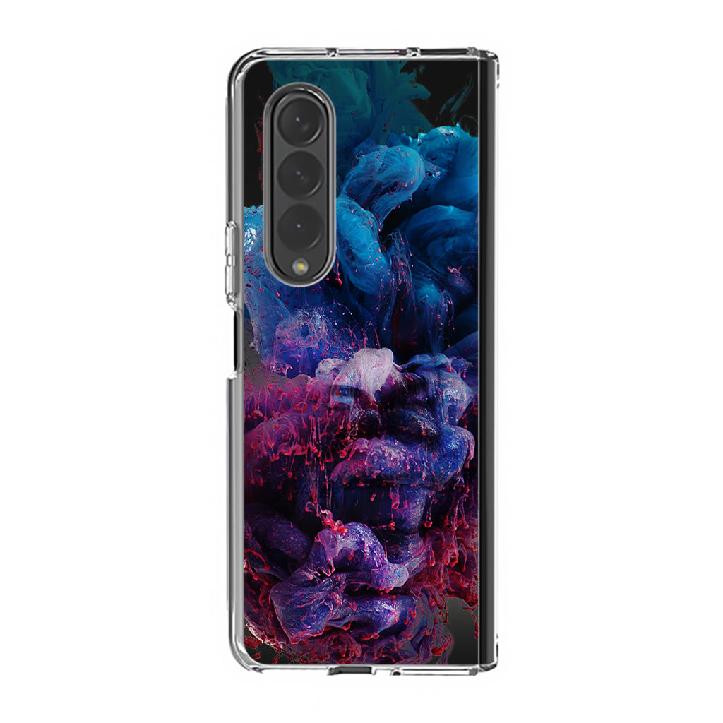 Colorful Dust Art on Black Samsung Galaxy Z Fold 3 Case